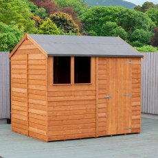 8x6 Shire Amaryllis Overlap Apex Shed with Single Door - side elevation with door closed