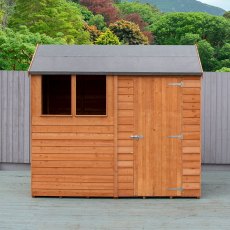 8x6 Shire Amaryllis Overlap Apex Shed with Single Door - front view with door closed