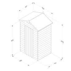 4 x 3 Forest 4Life Overlap Windowless Apex Wooden Shed - external dimensions