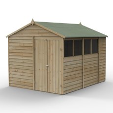 10 x 8 Forest 4Life Overlap Apex Wooden Shed with Double Doors - isloated with doors closed