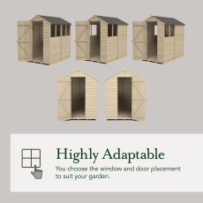 10 x 15 Forest 4Life Overlap Apex Wooden Shed with Double Doors - door and window configurations