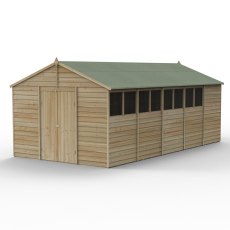 10 x 20 Forest 4Life Overlap Apex Wooden Shed with Double Doors - isolated with doors closed