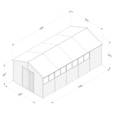 10 x 20 Forest 4Life Overlap Apex Wooden Shed with Double Doors - external dimensions
