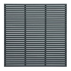 6ft High (1800mm) Forest Slatted Fence Panel - Anthracite Grey - Isolated front elevation