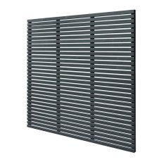 6ft High (1800mm) Forest Slatted Fence Panel - Anthracite Grey - isolated angled view
