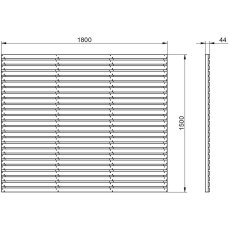 5ft High Forest Slatted Fence Panel  - Pressure Treated - dimensions