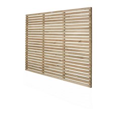 5ft High Forest Slatted Fence Panel  - Pressure Treated  - isloated angled view