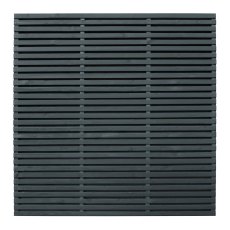 6ft High Forest Contemporary Double-Sided Slatted Fence Panel - Anthracite Grey - isolated front vie