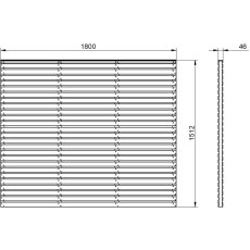 5ft High Forest Double Slatted Fence Panel - Pressure Treated - dimensions
