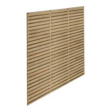 5ft High Forest Double Slatted Fence Panel - Pressure Treated - isolated angled view