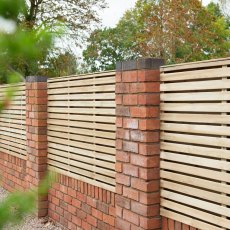 4ft High Forest Double Slatted Fence Panel - Pressure Treated - insitu