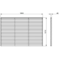 4ft High Forest Double Slatted Fence Panel - Pressure Treated - dimensions