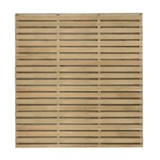 4ft High Forest Double Slatted Fence Panel - Pressure Treated - isolated front view