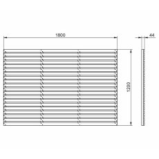 4ft High Forest Contemporary Slatted Fence Panel - Pressure Treated - dimensions