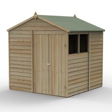 7 x 7 Forest 4Life Overlap Apex Wooden Shed with Double Doors - isolated with doors closed
