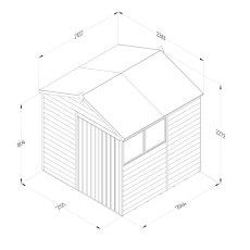 7 x 7 Forest 4Life Overlap Apex Wooden Shed with Double Doors - external dimensions