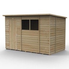 10 x 6 Forest 4Life Overlap Pent Wooden Shed - isolated with door closed