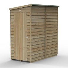 6 x 3 Forest 4Life Overlap Windowless Lean To Wooden Shed - isolated with door closed
