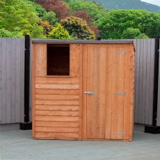 6 x 4 Shire Overlap Pent Shed - front elevation with door closed