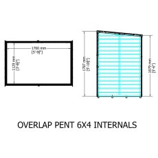 6 x 4 Shire Overlap Pent Shed - floor plan