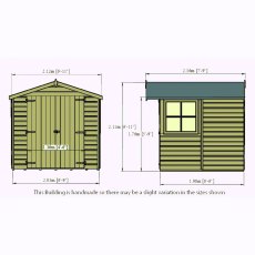 7 x 7 Shire Overlap Shed - dimensions