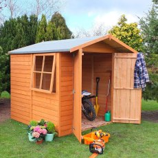 7 x 7 Shire Overlap Shed - with window on the left hand side and double doors open