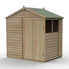 7 x 5 Forest 4Life Overlap Apex Wooden Shed with Double Doors - isolated with doors closed