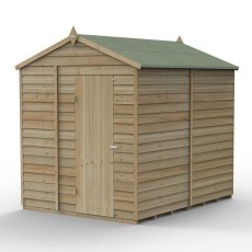 8 x 6 Forest 4Life Overlap Windowless Apex Wooden Shed - isolated with door closed