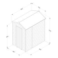 6 x 4 Forest 4Life Overlap Windowless Apex Wooden Shed - external dimensions