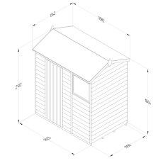 6 x 4 Forest 4Life Overlap Reverse Apex Wooden Shed - external dimensions