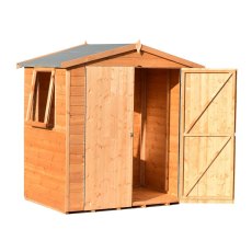 4x6 Shire Lewis Professional Shed - angled elevation with one door open