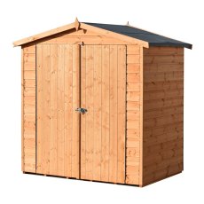 4x6 Shire Lewis Professional Shed - angled elevation from the right hand side with doors closed