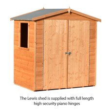 4x6 Shire Lewis Professional Shed - showing the hidden piano hinges