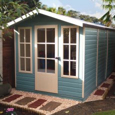 7 x 10 Shire Badminton Summerhouse - insitu and door closed