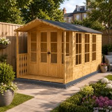 7x13 Shire Lambeth Summerhouse - insitu with verandah