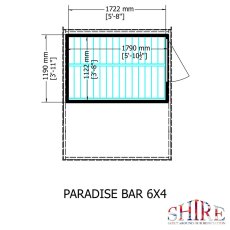 Shire 6 x 4 (1.79m x 1.19m) Shire Paradise Pent Garden Bar and Store