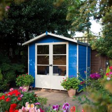 7 x 5 Shire Mumley Summerhouse - Pressure Treated - insitu with doors closed