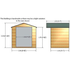 7 x 5 Shire Mumley Summerhouse - Pressure Treated - external dimensions