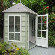 7 x 6 Shire Summerhouse Gazebo - Pressure Treated - painted with door open side elevation