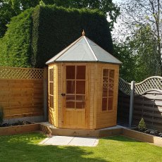 7 x 6 Shire Summerhouse Gazebo - Pressure Treated - insitu front elevation