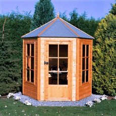 7 x 6 Shire Summerhouse Gazebo - Pressure Treated - natural with door closed