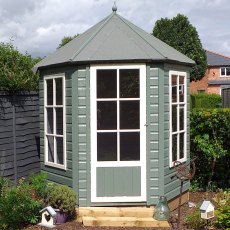 7 x 6 Shire Summerhouse Gazebo - Pressure Treated - painted and showing front elevation
