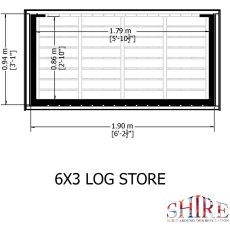 7 x 3 Shire Large Heavy Duty Log Store - floor plan