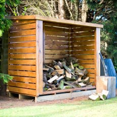 7 x 3 Shire Large Heavy Duty Log Store - angled view