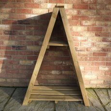 3 x 2 Shire Overlap Small Triangular Log Store - Pressure Treated - front on without logs