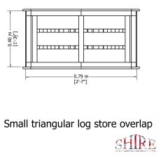 3 x 2 Shire Overlap Small Triangular Log Store - Pressure Treated - footprint