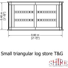 3 x 2 Shire T&G Small Triangular Log Store - Pressure Treated - floor plan