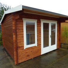 8Gx 10 Shire Marlborough Log Cabin - insitu and painted