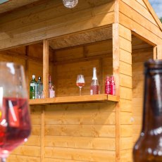 6x6 Rowlinson Garden Bar and Shed - close up of bar area