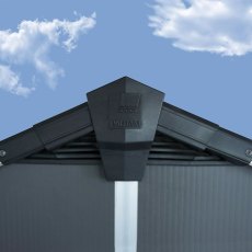 11 x 17 Palram Yukon Plastic Apex Shed - Dark Grey - pinnacle of roof